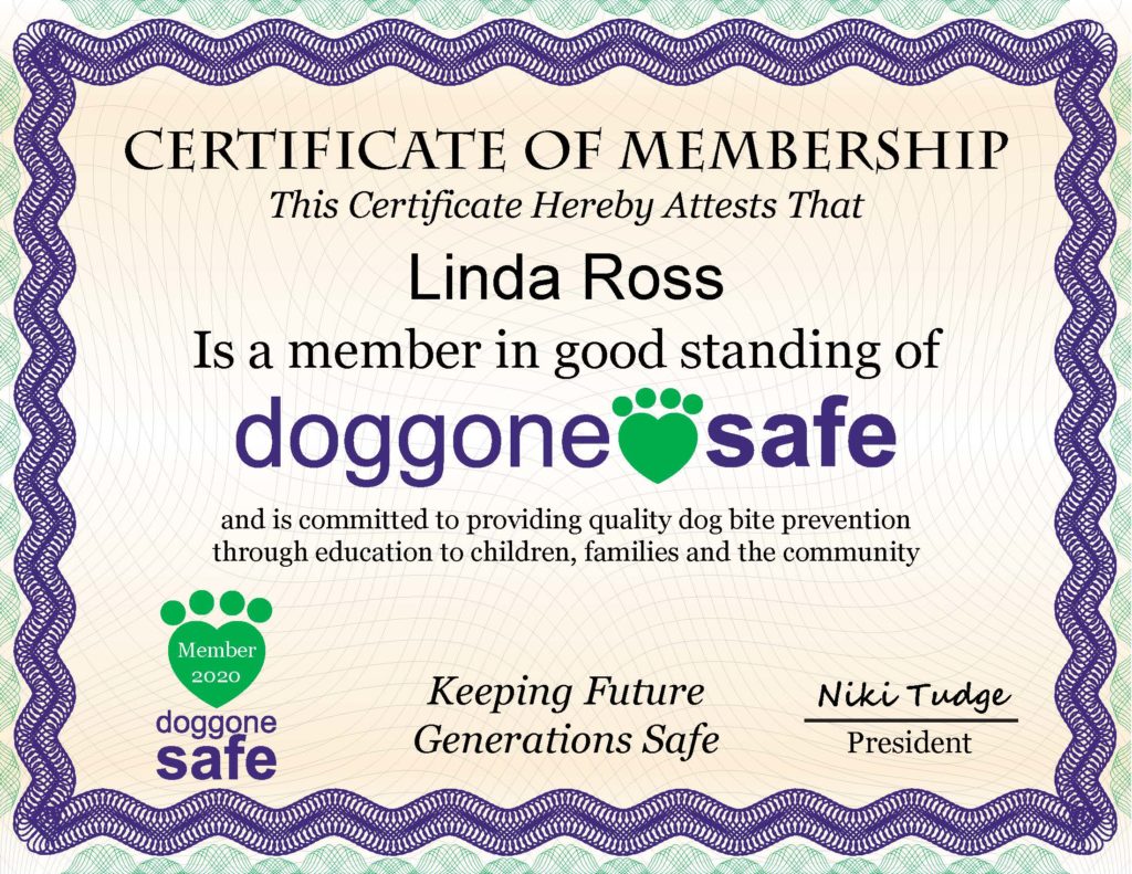 DoggoneSafe Member Certificate 2020