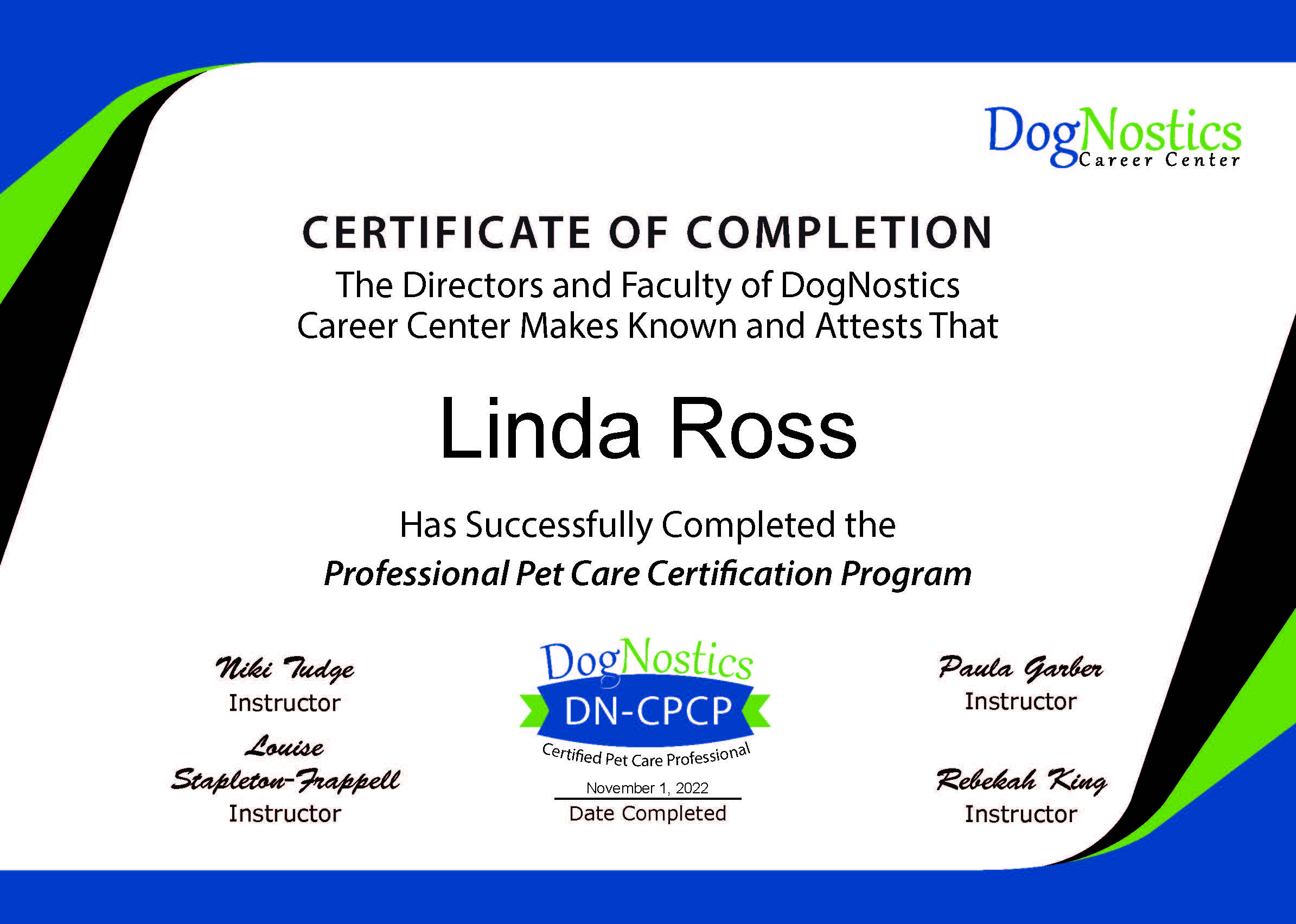 DogNostics - Professional Pet Care Certification (2022)