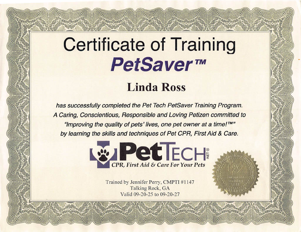 PetTech PetSaver Certificate - 2025