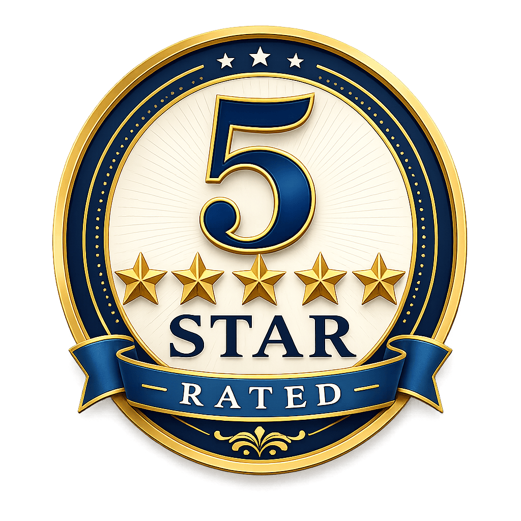 Polished Gold 5-Star Rated Badge